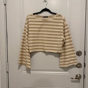 Shein brown cropped light weight long sleeve